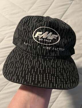 Motocross Hat Black Cap FMF Flying Machine MX Moto Dirt Racing Embossed